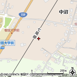 石川県かほく市中沼レ周辺の地図