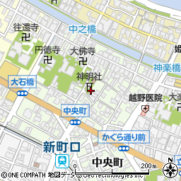富山県射水市中央町周辺の地図