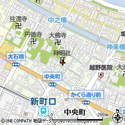 富山県射水市中央町周辺の地図