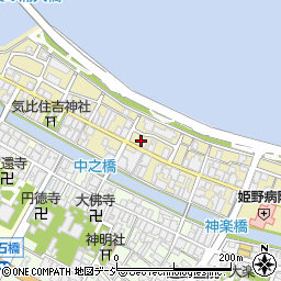 富山県射水市放生津町周辺の地図