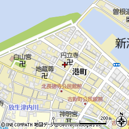 富山県射水市港町周辺の地図