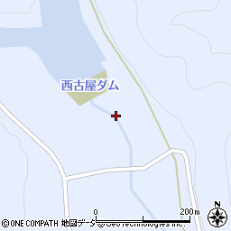 西古屋ダム周辺の地図