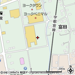 栃木県矢板市富田周辺の地図
