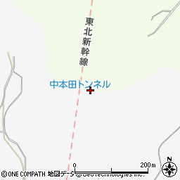 中本田トンネル周辺の地図