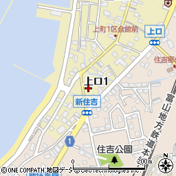 富山県魚津市上口1丁目周辺の地図