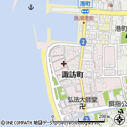 富山県魚津市諏訪町周辺の地図