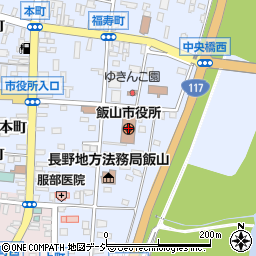 飯山市役所周辺の地図