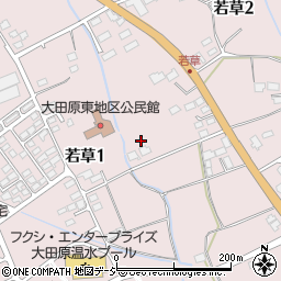 栃木県大田原市若草周辺の地図
