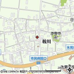 鞍川地区コミュニティセンター周辺の地図