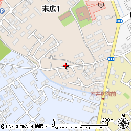 栃木県大田原市末広1丁目3620周辺の地図