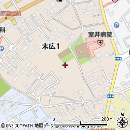 栃木県大田原市末広1丁目周辺の地図