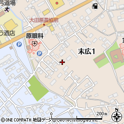 栃木県大田原市末広1丁目3651周辺の地図
