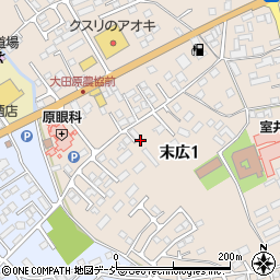 栃木県大田原市末広1丁目3653周辺の地図