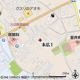 栃木県大田原市末広1丁目3654周辺の地図
