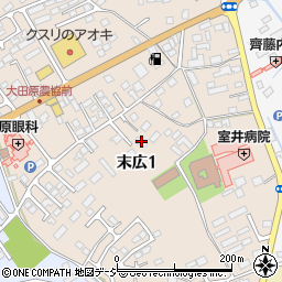栃木県大田原市末広1丁目3656周辺の地図