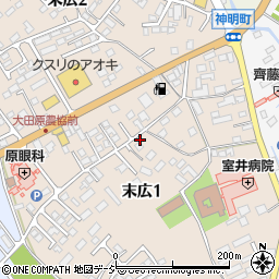 栃木県大田原市末広1丁目3660周辺の地図