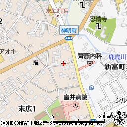 栃木県大田原市末広1丁目1周辺の地図