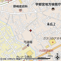 栃木県大田原市末広2丁目9-23周辺の地図