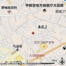 栃木県大田原市末広2丁目9-3周辺の地図