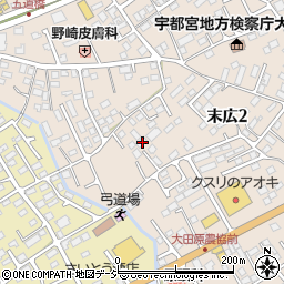 栃木県大田原市末広2丁目9-8周辺の地図