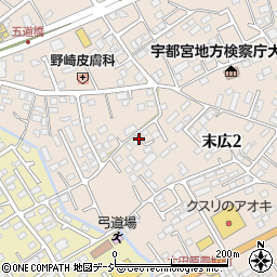 栃木県大田原市末広2丁目周辺の地図