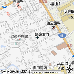 栃木県大田原市新富町1丁目7周辺の地図