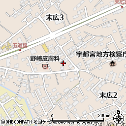 栃木県大田原市末広3丁目2998-22周辺の地図