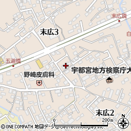 栃木県大田原市末広3丁目2996周辺の地図