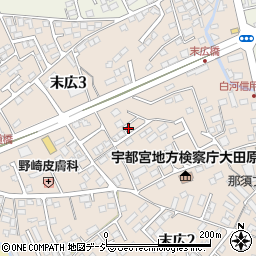 栃木県大田原市末広3丁目2990-10周辺の地図