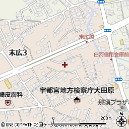 栃木県大田原市末広3丁目2842-4周辺の地図