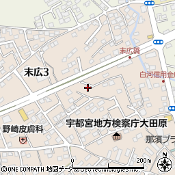栃木県大田原市末広3丁目2842-6周辺の地図