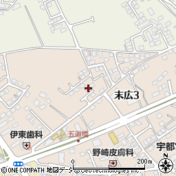 栃木県大田原市末広3丁目2832-135周辺の地図