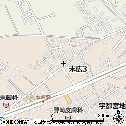 栃木県大田原市末広3丁目2832-17周辺の地図
