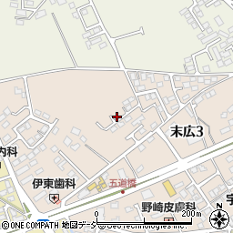 栃木県大田原市末広3丁目2832-96周辺の地図
