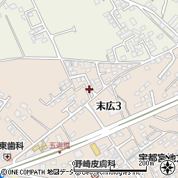 栃木県大田原市末広3丁目2832-33周辺の地図