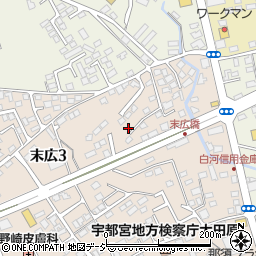 栃木県大田原市末広3丁目2852-2周辺の地図