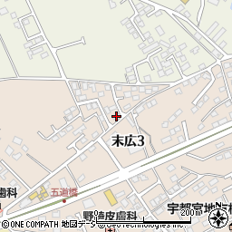栃木県大田原市末広3丁目2832-51周辺の地図