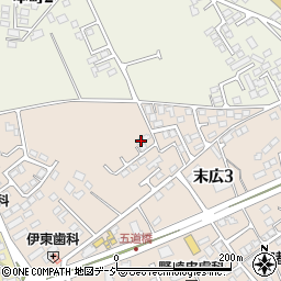 栃木県大田原市末広3丁目2832-118周辺の地図