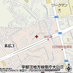 栃木県大田原市末広3丁目2852周辺の地図