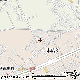 栃木県大田原市末広3丁目2832周辺の地図