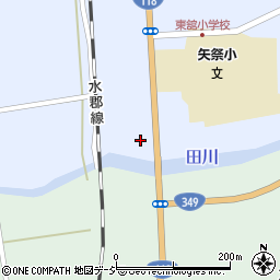 福島県東白川郡矢祭町東舘田川周辺の地図