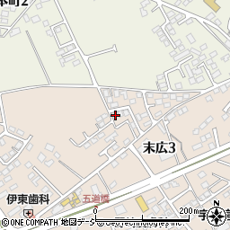 栃木県大田原市末広3丁目2832-74周辺の地図