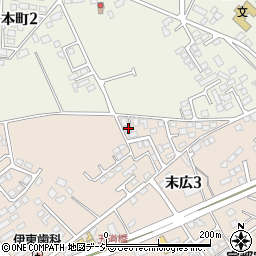 栃木県大田原市末広3丁目2832-59周辺の地図