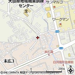栃木県大田原市末広3丁目2846-9周辺の地図