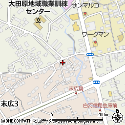 栃木県大田原市末広3丁目2850-2周辺の地図