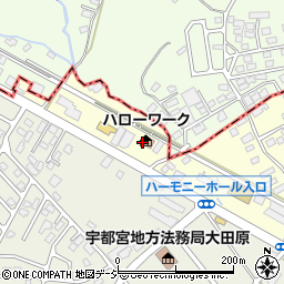 栃木労働局　大田原公共職業安定所周辺の地図