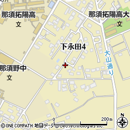 栃木県那須塩原市下永田4丁目周辺の地図