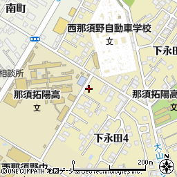 栃木県那須塩原市下永田4丁目3周辺の地図
