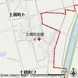 石川県羽咋市土橋町リ周辺の地図