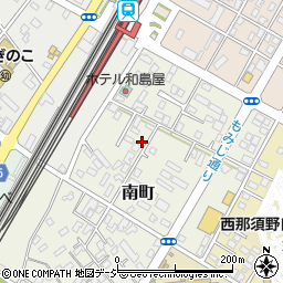 栃木県那須塩原市南町周辺の地図